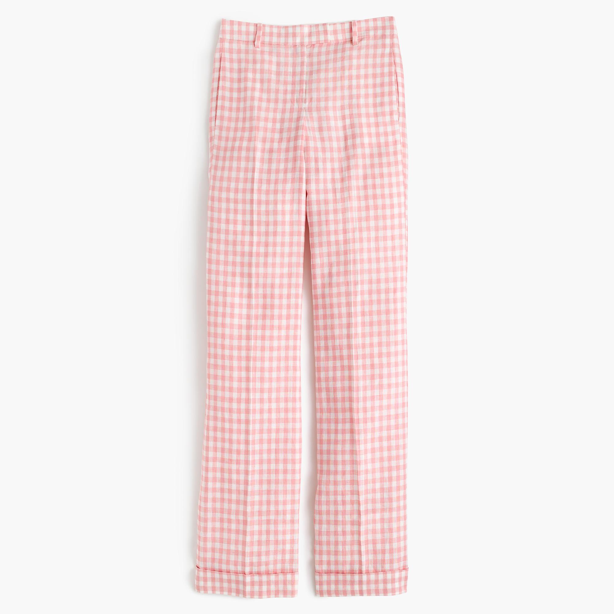 zara pink gingham pants